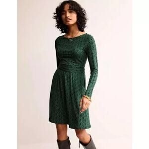 Boden Green Patterned Midi Dress